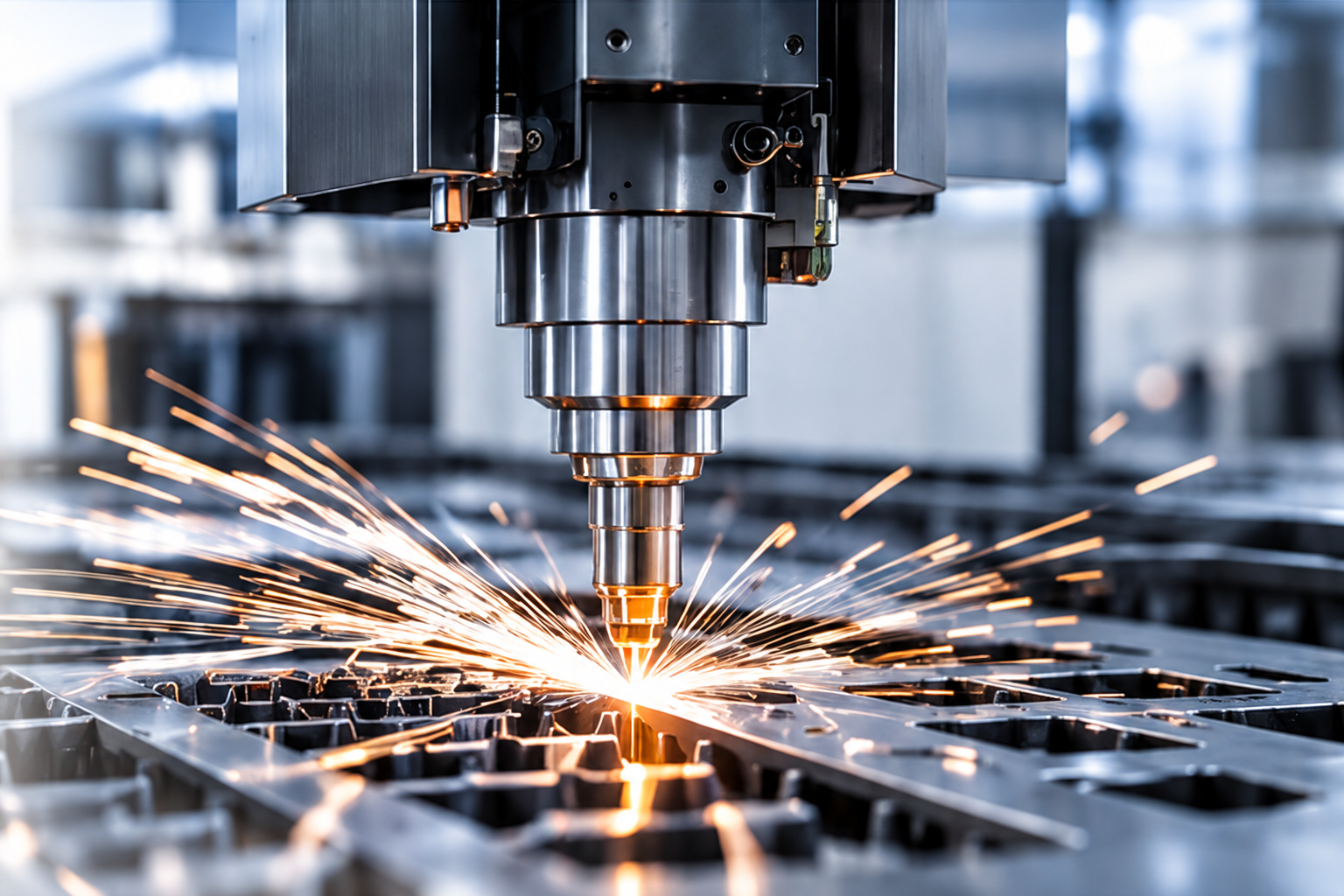 Máquina de corte a laser em operação